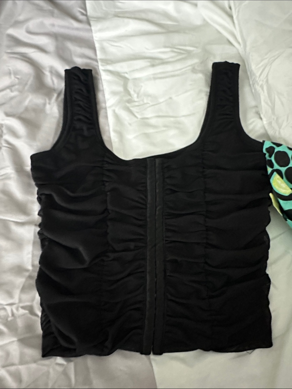 Shinestar Black Ruched corset top